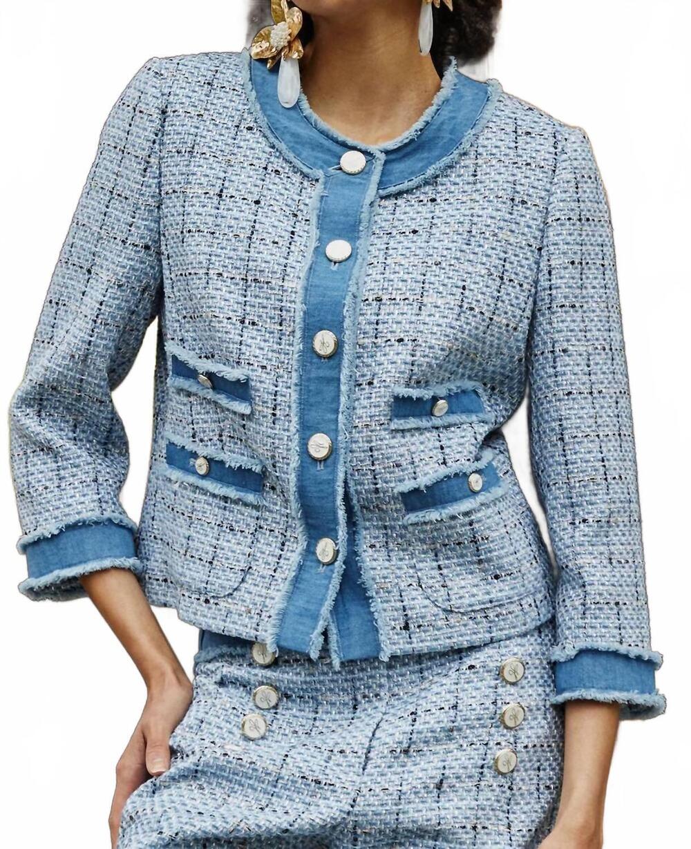 NEW HALE BOB vida tweed jacket in chambray